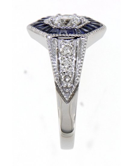 HEXAGON STYLE SAPPHIRE DIAMOND RING (TR4221)