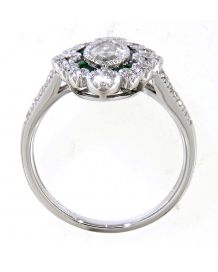 MARQUISE STYLE EMERALD DIAMOND RING (TR4223)