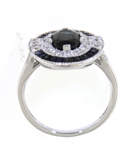 OVAL SAPPHIRE DIAMOND RING (TR4238)