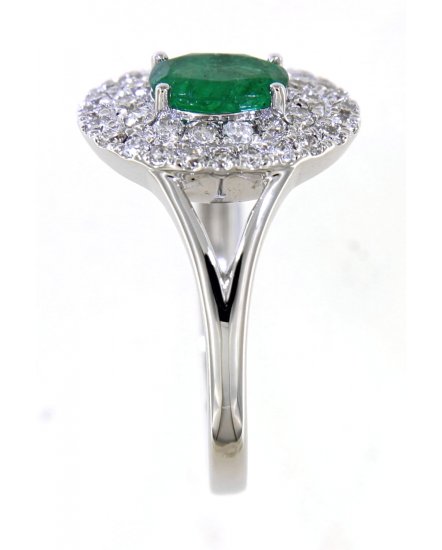 OVAL EMERALD DIAMOND RING (TR4242)