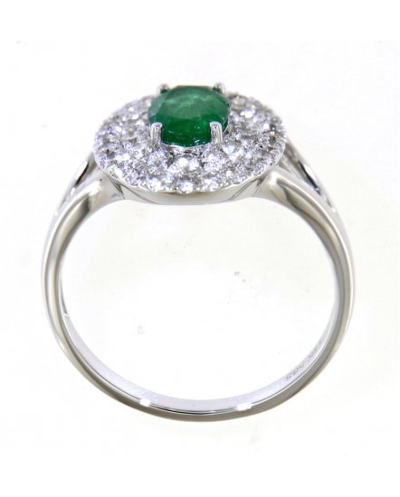 OVAL EMERALD DIAMOND RING (TR4242)