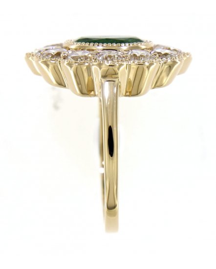 OVAL EMERALD DIAMOND RING (TR4244)