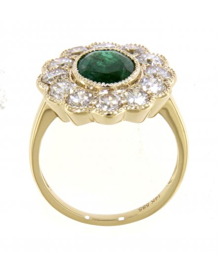 OVAL EMERALD DIAMOND RING (TR4244)