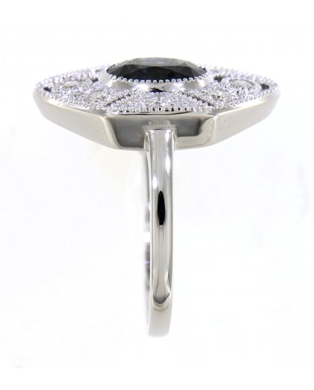 OVAL SAPPHIRE DIAMOND RING (TR4258)