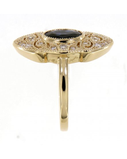 OVAL SAPPHIRE DIAMOND RING (TR4261)