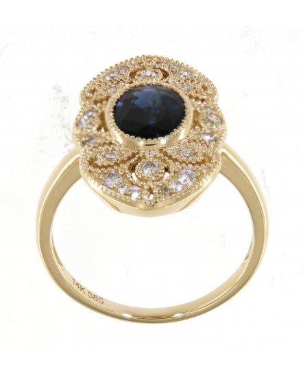 OVAL SAPPHIRE DIAMOND RING (TR4261)