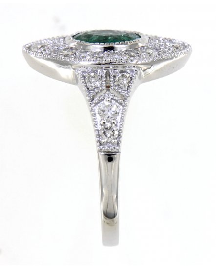 OVAL EMERALD DIAMOND RING (TR4264)