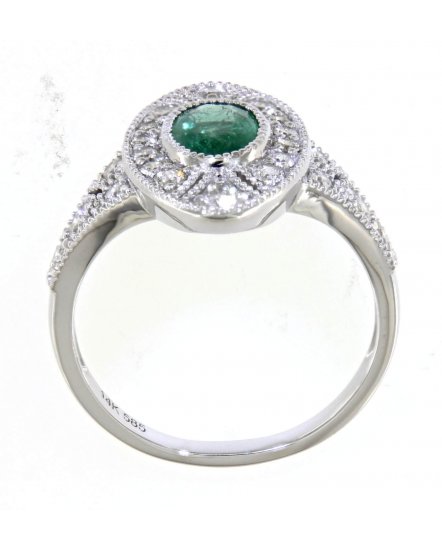 OVAL EMERALD DIAMOND RING (TR4264)