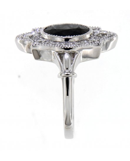 OVAL SAPPHIRE DIAMOND RING (TR4270)
