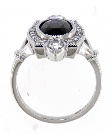 OVAL SAPPHIRE DIAMOND RING (TR4270)