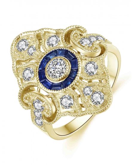 MARQUISE STYLE SAPPHIRE DIAMOND RING (TR4272)