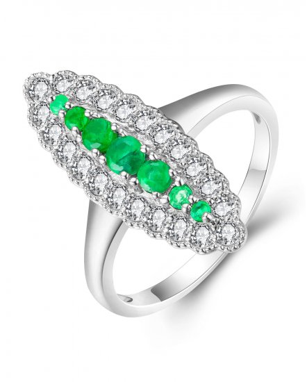 MARQUISE SHAPE EMERALD DIAMOND RING (TR4276)