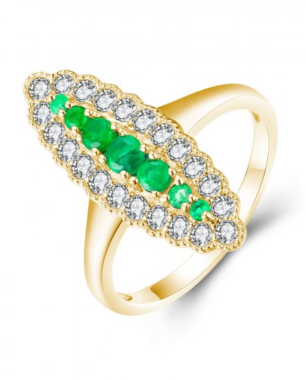 MARQUISE SHAPE EMERALD DIAMOND RING (TR4276)