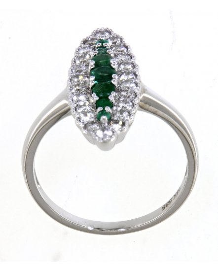 MARQUISE SHAPE EMERALD DIAMOND RING (TR4276)