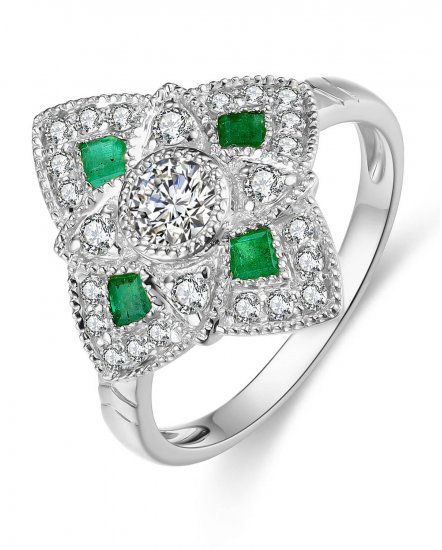 EMERALD DIAMOND RING (TR4281)