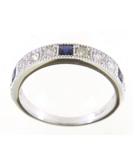 PRINCESS CUT SAPPHIRE DIAMOND BAND (TR4290)