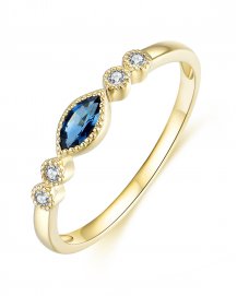 MARQUISE STYLE COLORED STONE DIAMOND RING (TR4302)