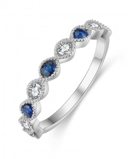 MARQUISE STYLE SAPPHIRE DIAMOND BAND (TR4303)