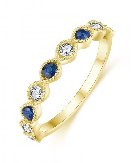 MARQUISE STYLE SAPPHIRE DIAMOND BAND (TR4303)