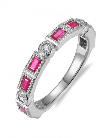 BAGUETTE RUBY DIAMOND BAND (TR4308C)