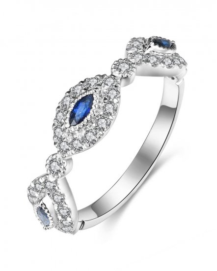 MARQUISE SHAPE SAPPHIRE DIAMOND RING (TR4310)