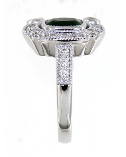 CUSHION EMERALD DIAMOND RING (TR4311)