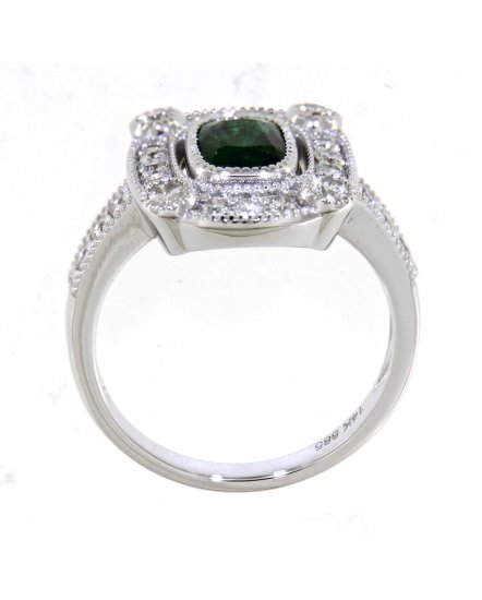 CUSHION EMERALD DIAMOND RING (TR4311)