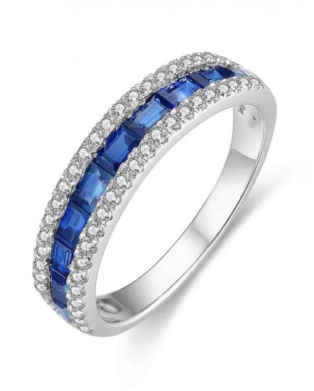 BAGUETTE SAPPHIRE DIAMOND BAND (TR4315)