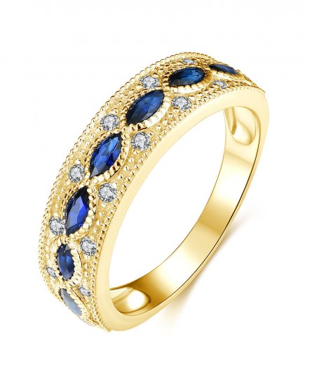 MARQUISE SAPPHIRE DIAMOND BAND (TR4316)