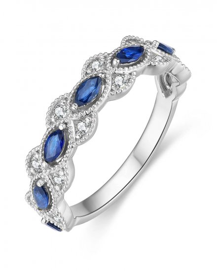 MARQUISE SAPPHIRE DIAMOND BAND (TR4318)