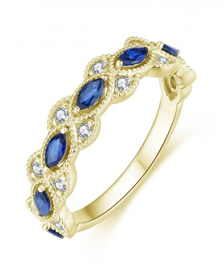 MARQUISE SAPPHIRE DIAMOND BAND (TR4318)