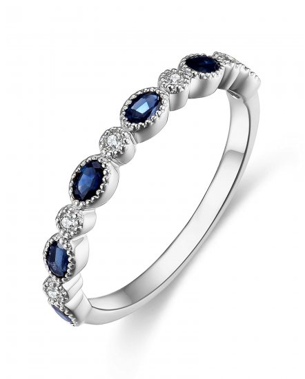 OVAL SAPPHIRE DIAMOND BAND (TR4321)