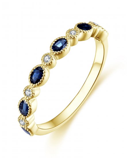 OVAL SAPPHIRE DIAMOND BAND (TR4321)