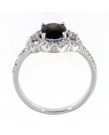 OVAL SAPPHIRE DIAMOND RING (TR4322)