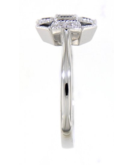 OCTAGON STYLE PRINCESS CUT SAPPHIRE DIAMOND RING (TR4377)