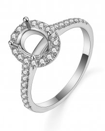 OVAL SEMI MOUNT DIAMOND ENGAGEMENT RING (TR4382)
