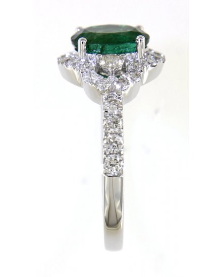 OVAL EMERALD DIAMOND RING (TR4403)