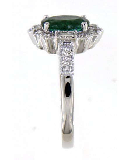 OVAL EMERALD DIAMOND RING (TR4409)