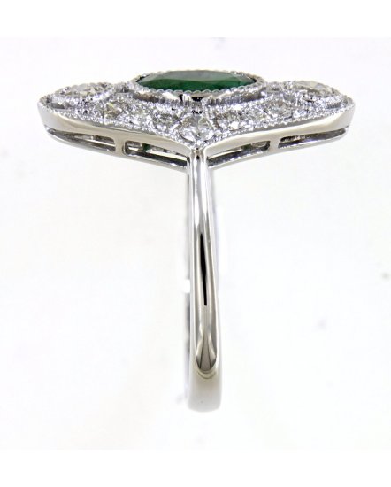 OVAL EMERALD DIAMOND RING (TR4414)