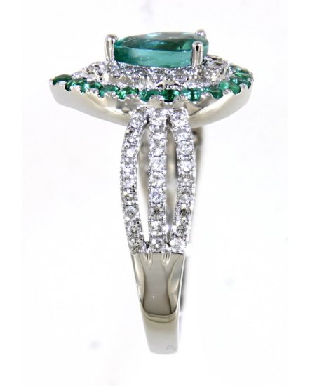 PEAR EMERALD DIAMOND RING (TR4417)