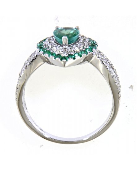 PEAR EMERALD DIAMOND RING (TR4417)
