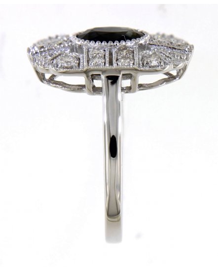 OVAL SAPPHIRE DIAMOND RING (TR4421)
