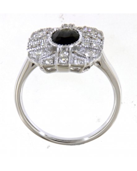 OVAL SAPPHIRE DIAMOND RING (TR4421)