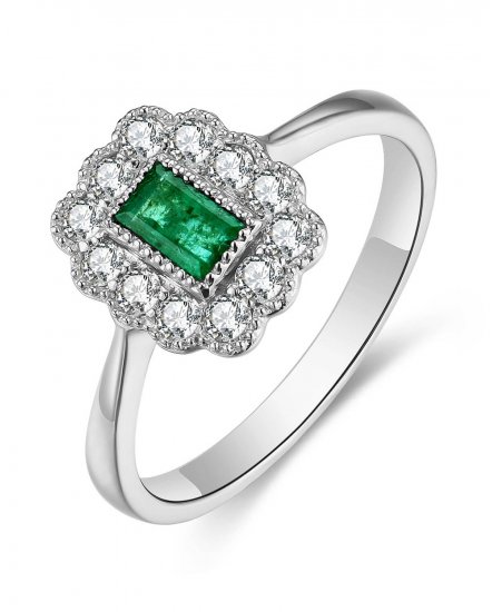 EMERALD CUT DIAMOND RING (TR4423)