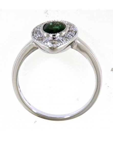 OVAL EMERALD DIAMOND RING (TR4426)