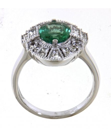 OVAL EMERALD DIAMOND RING (TR4428)