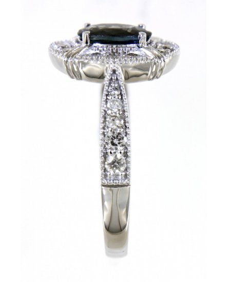 OVAL SAPPHIRE DIAMOND RING (TR4429)