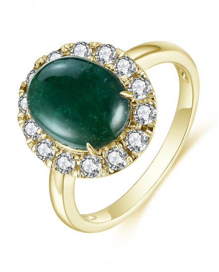 OVAL EMERALD DIAMOND RING (TR4430)