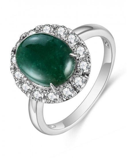OVAL EMERALD DIAMOND RING (TR4430)