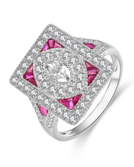 MARQUISE STYLE RUBY DIAMOND RING (TR4434)